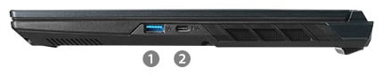 ドスパラ GALLERIA RL7C-R55-5Nの右側面のインターフェイス