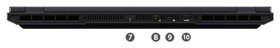 ドスパラ GALLERIA ZL7C-R57-6Aの背面のインターフェイス