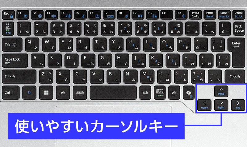 mouse A4-A5A01SR-Cのキーボードはカーソルキーが使いやすい