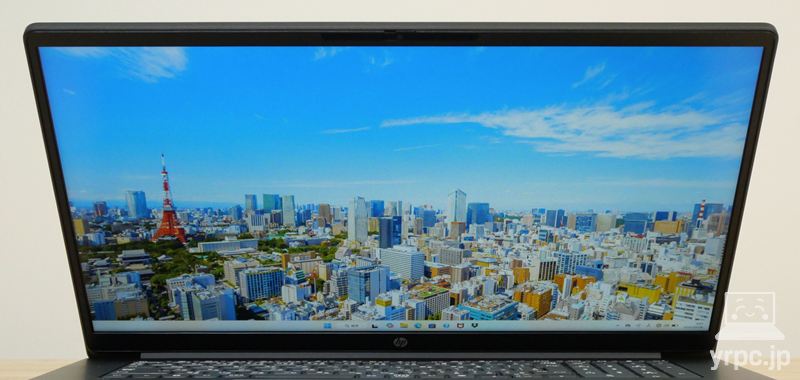HP OmniBook 3 17-dfの視野角チェック 上から見たところ