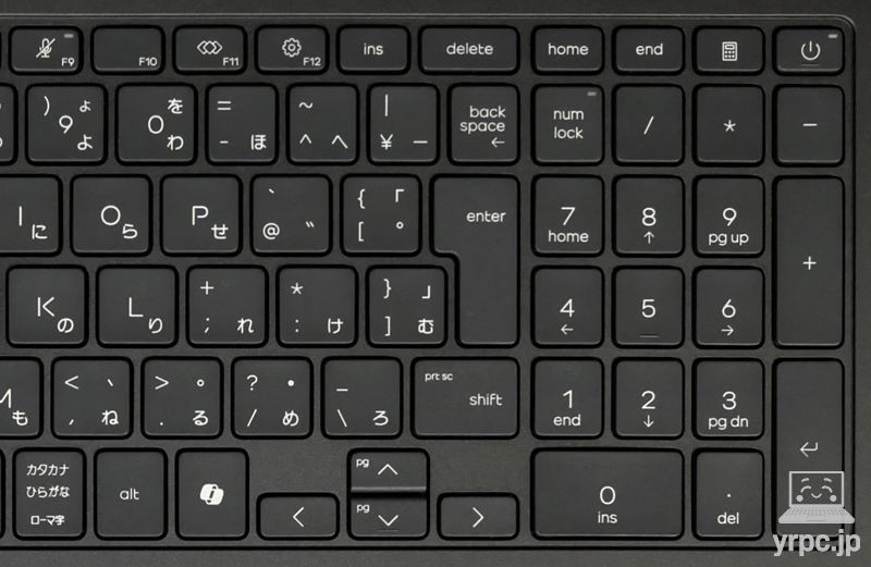キーボードの右側