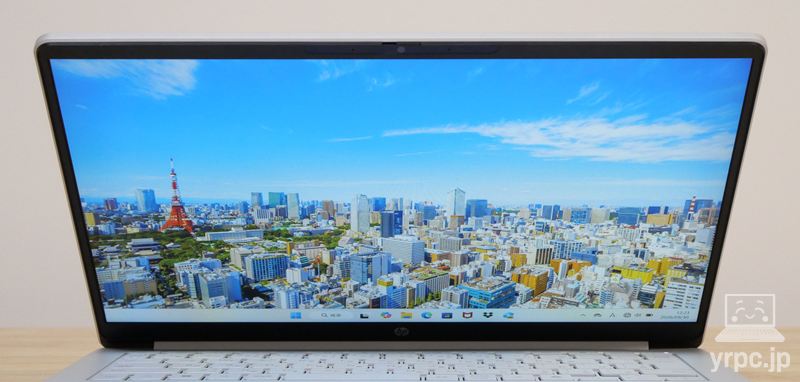 HP OmniBook 3 14-hzの視野角チェック 上から見たところ