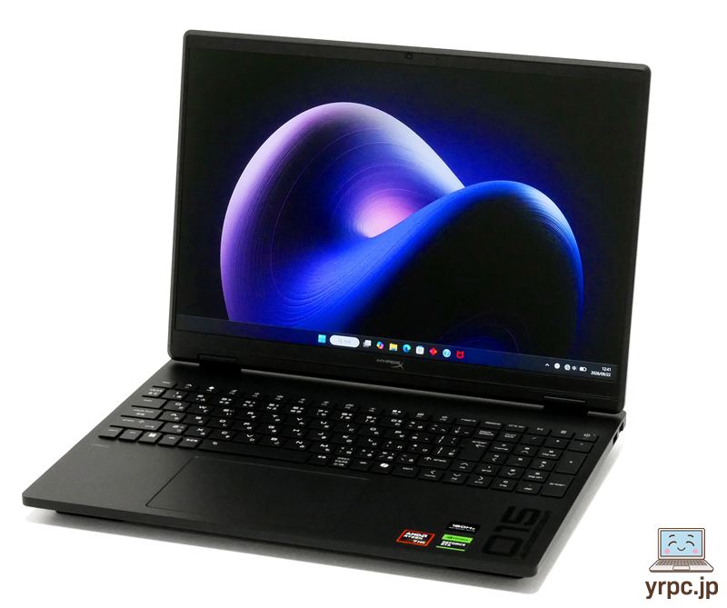 HP HyperX OMEN 15（AMD）の外観。斜め上から