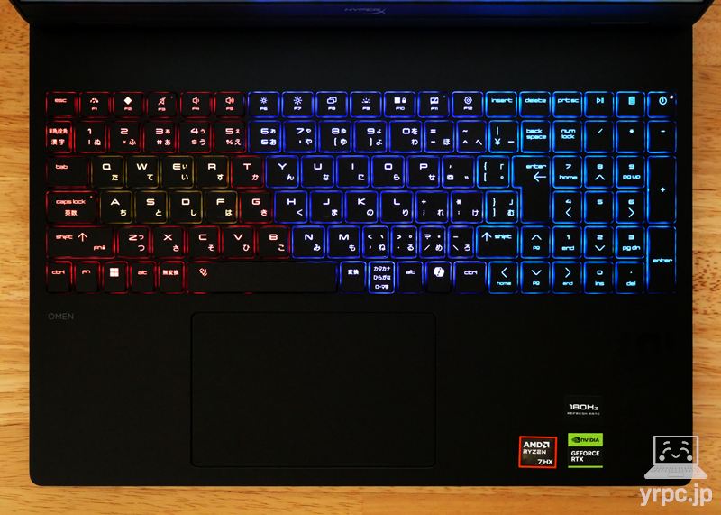 HyperX OMEN 15（AMD）のキーボードバックライト