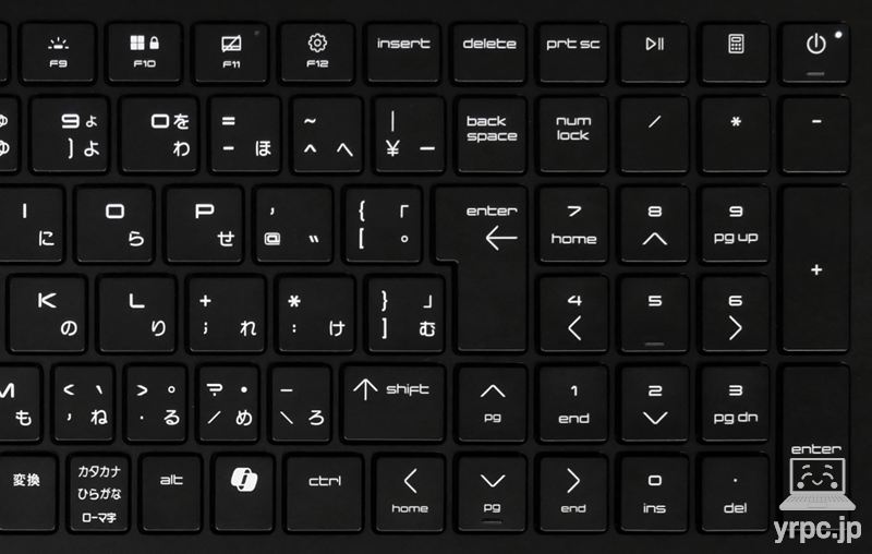 キーボードの右側
