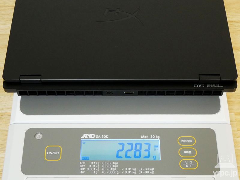 HyperX OMEN 15（AMD）の重さ：実測